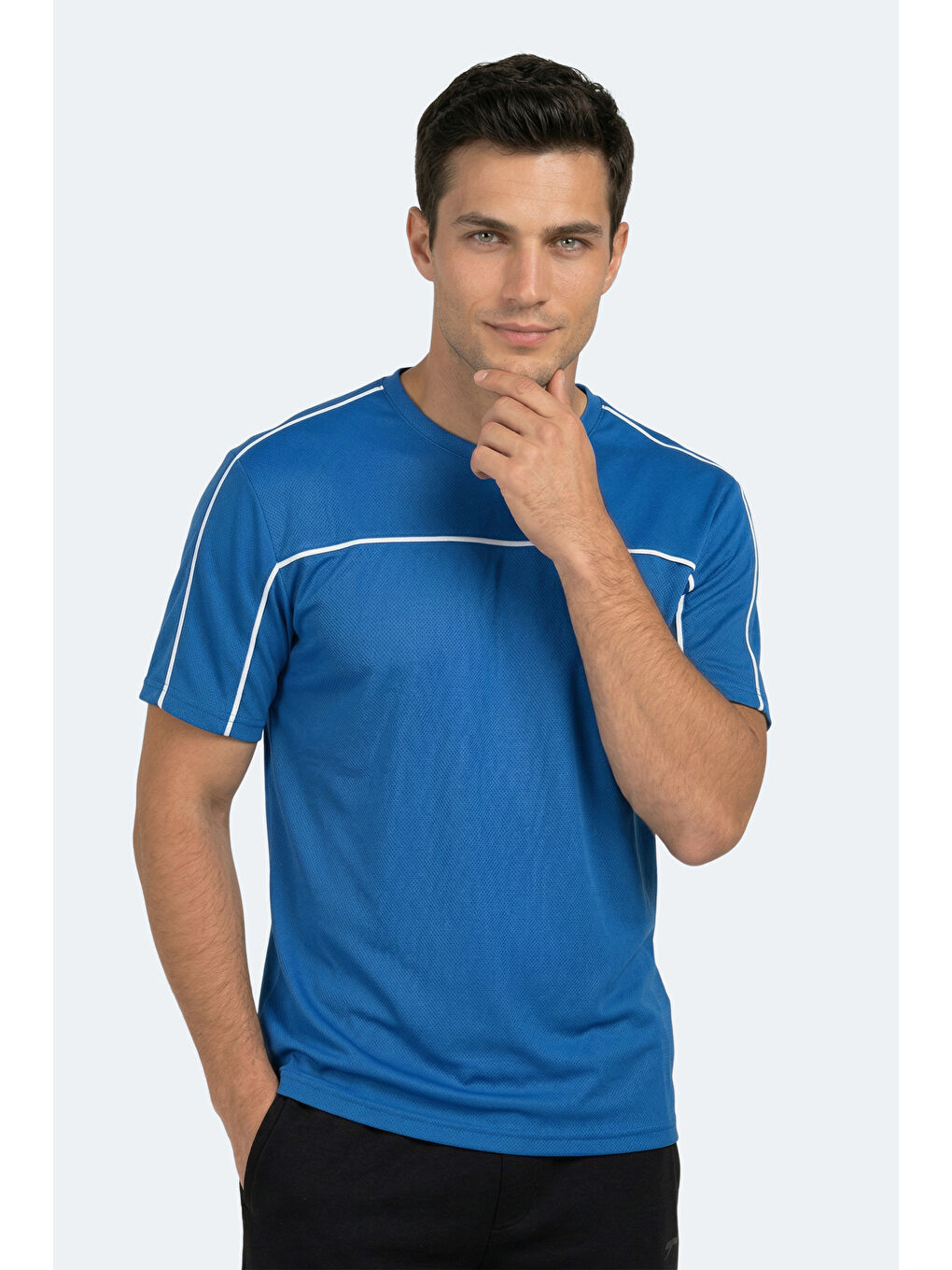 REVIVE Erkek Saks Mavi Tişört-3