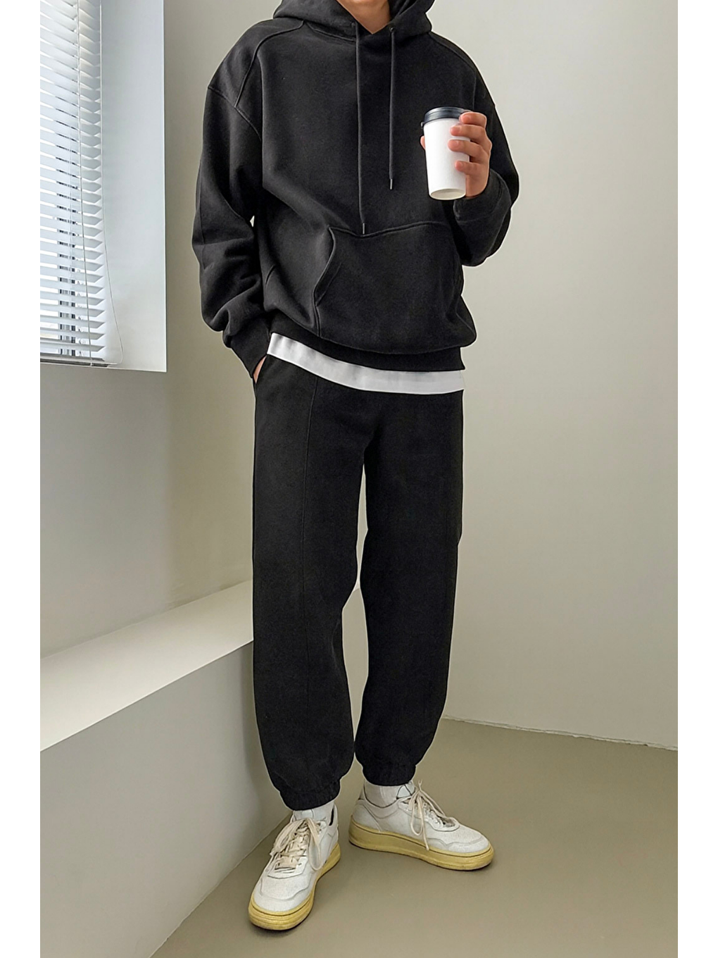 Siyah Erkek Eşofman Takımı Şardonlu 3 İplik İçi Polarlı Günlük Eşofman Takımı 3İPLİK-TAKIM-4