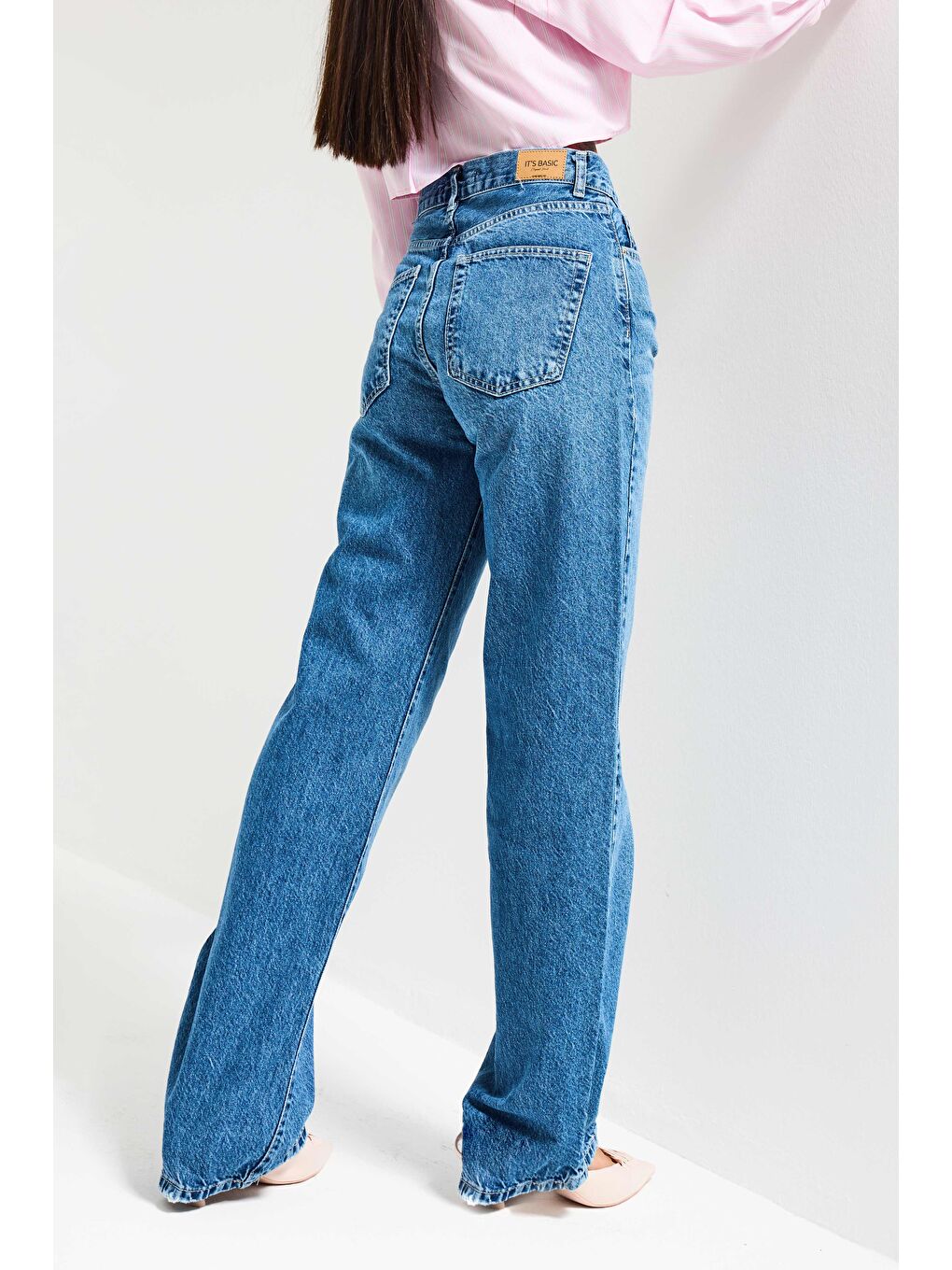 Kadın Mavi Lora 2s6-4 Loose Fit Orta Bel %100 Pamuk Denim Jean-2