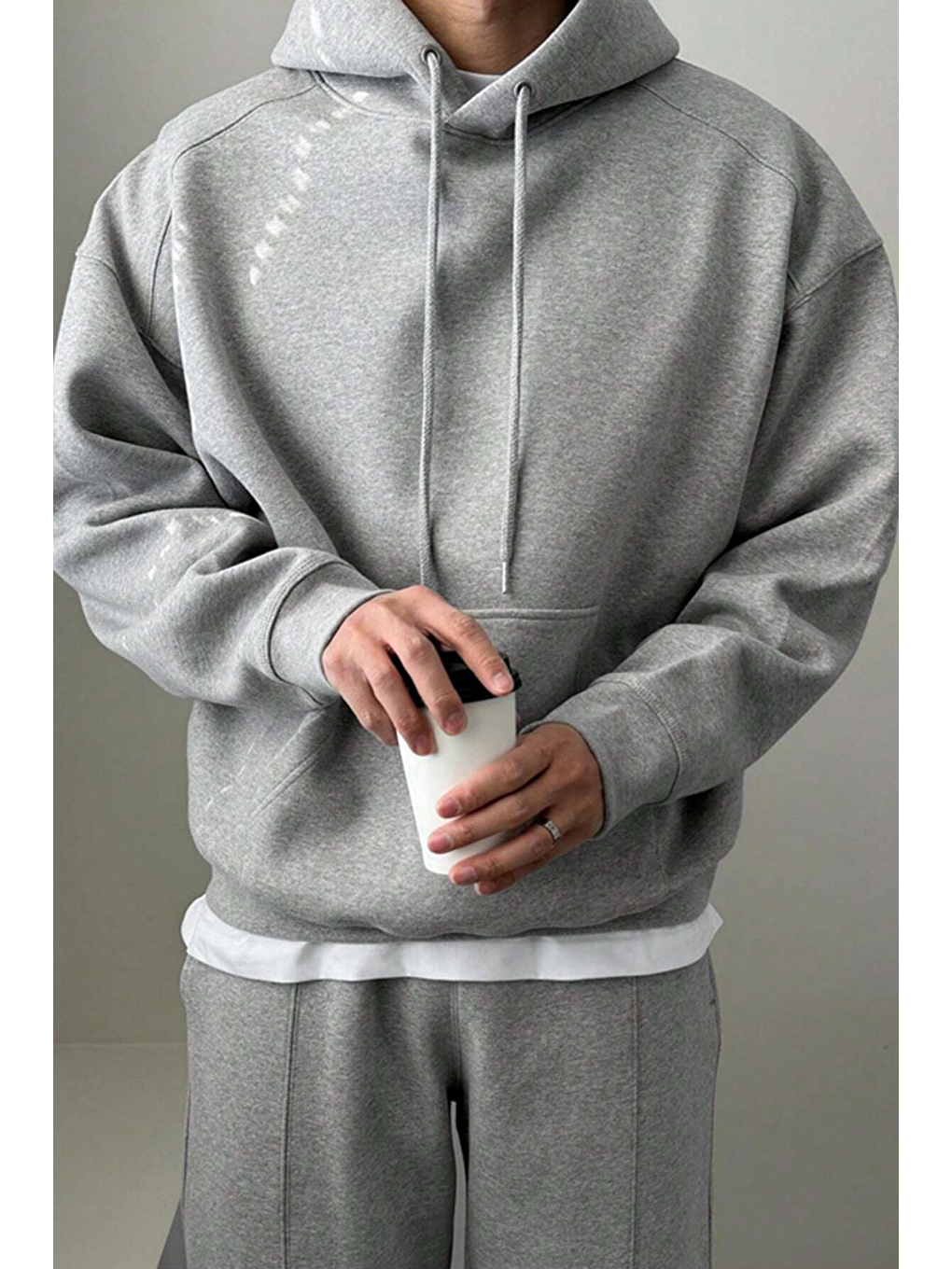 Gri Erkek Eşofman Takımı Şardonlu 3 İplik İçi Polarlı Günlük Eşofman Takımı 3İPLİK-TAKIM-1