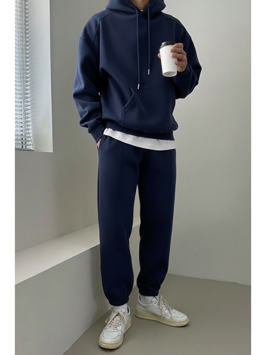 Lacivert Erkek Eşofman Takımı Şardonlu 3 İplik İçi Polarlı Günlük Eşofman Takımı 3İPLİK-TAKIM-4