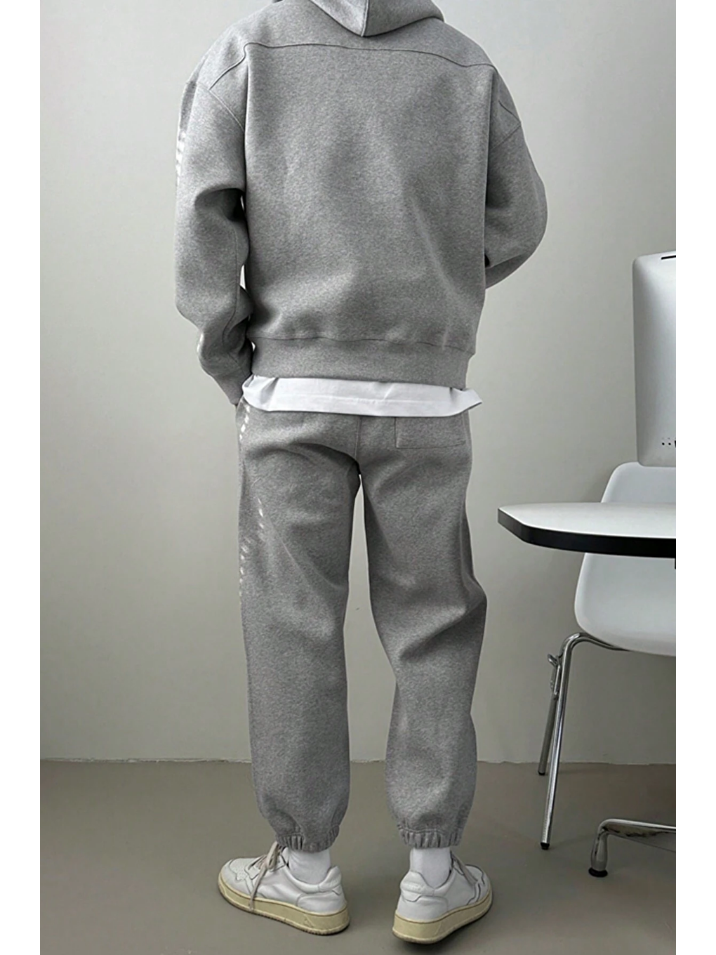 Gri Erkek Eşofman Takımı Şardonlu 3 İplik İçi Polarlı Günlük Eşofman Takımı 3İPLİK-TAKIM-3