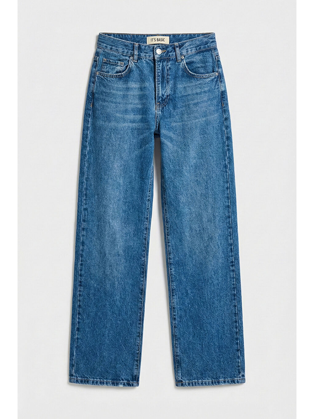 Kadın Mavi Lora 2s6-4 Loose Fit Orta Bel %100 Pamuk Denim Jean-5