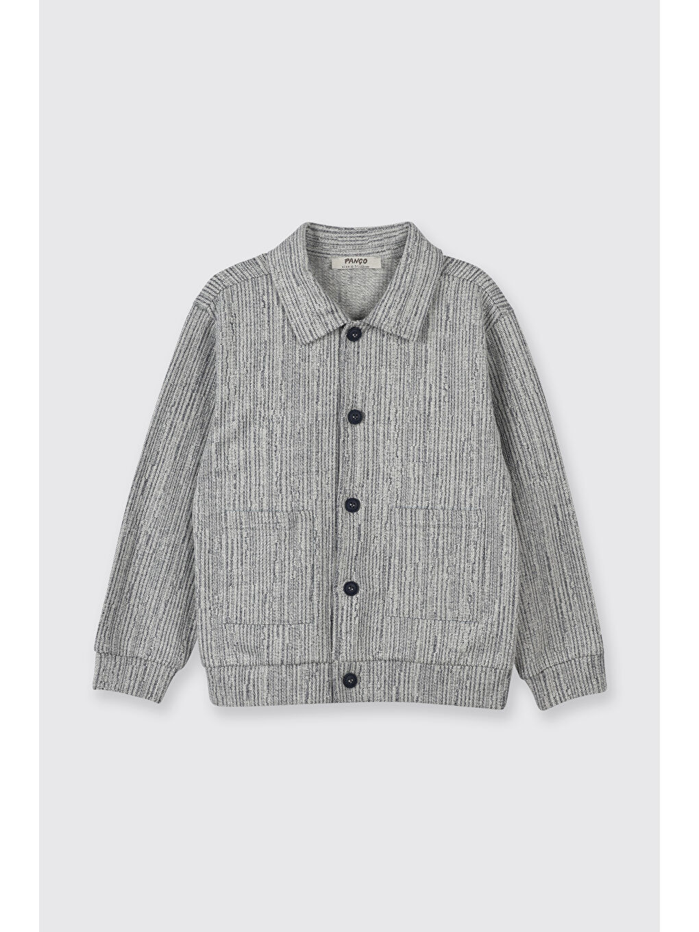 Erkek Çocuk Uzun Kollu Çift Cepli Düğmeli Örme Mavi Ceket