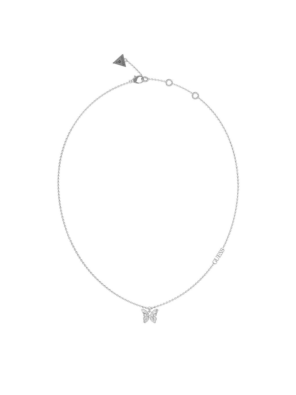 Gri JGUJUBN04107JWRHTU Kelebek Kadın Kolye