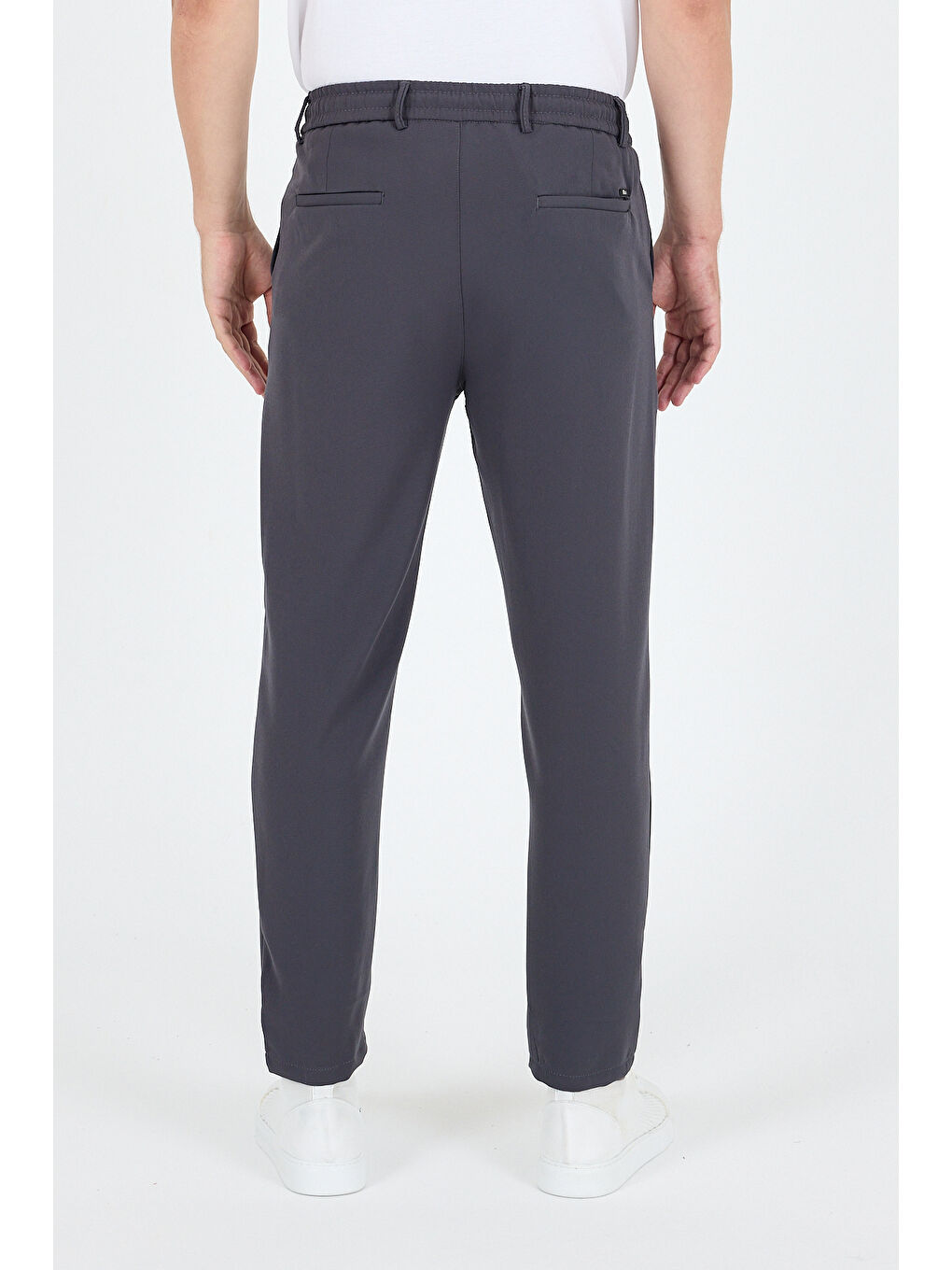 Gri Erkek Duble Kumaş Düz Paça Rahat Kalıp, Cepli, Günlük ve Spor Eşofman Altı Jogger Pantolon-3667-3