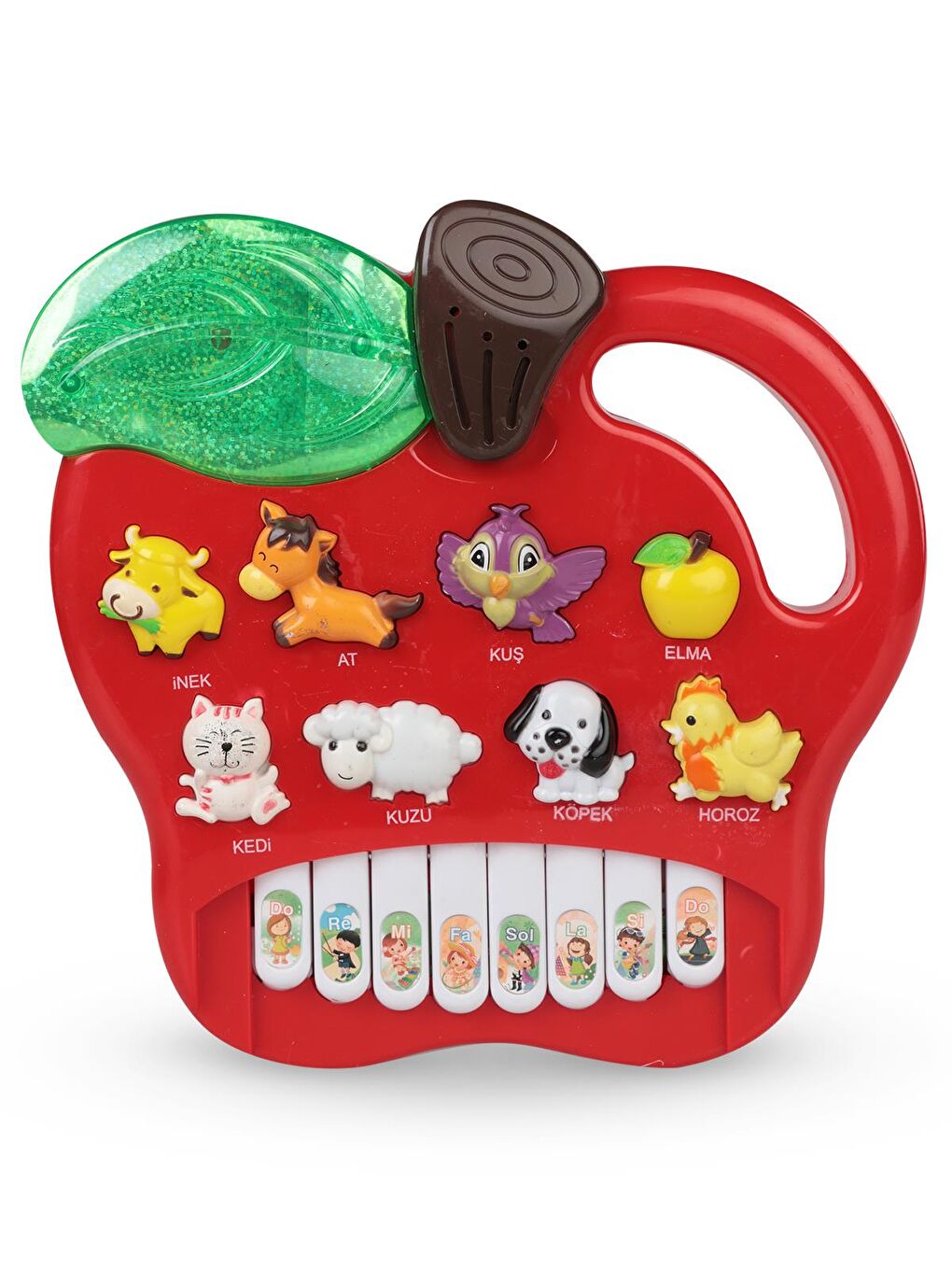 Kutulu Hayvanlı Pilli Elmalı Piyano - Kırmızı