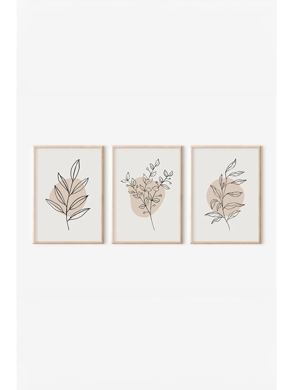 Beyaz Gerçek Ahşap Çerçeveli 3 Parça 3D Poster Tablo Seti 20x30 cm - Set 32-1