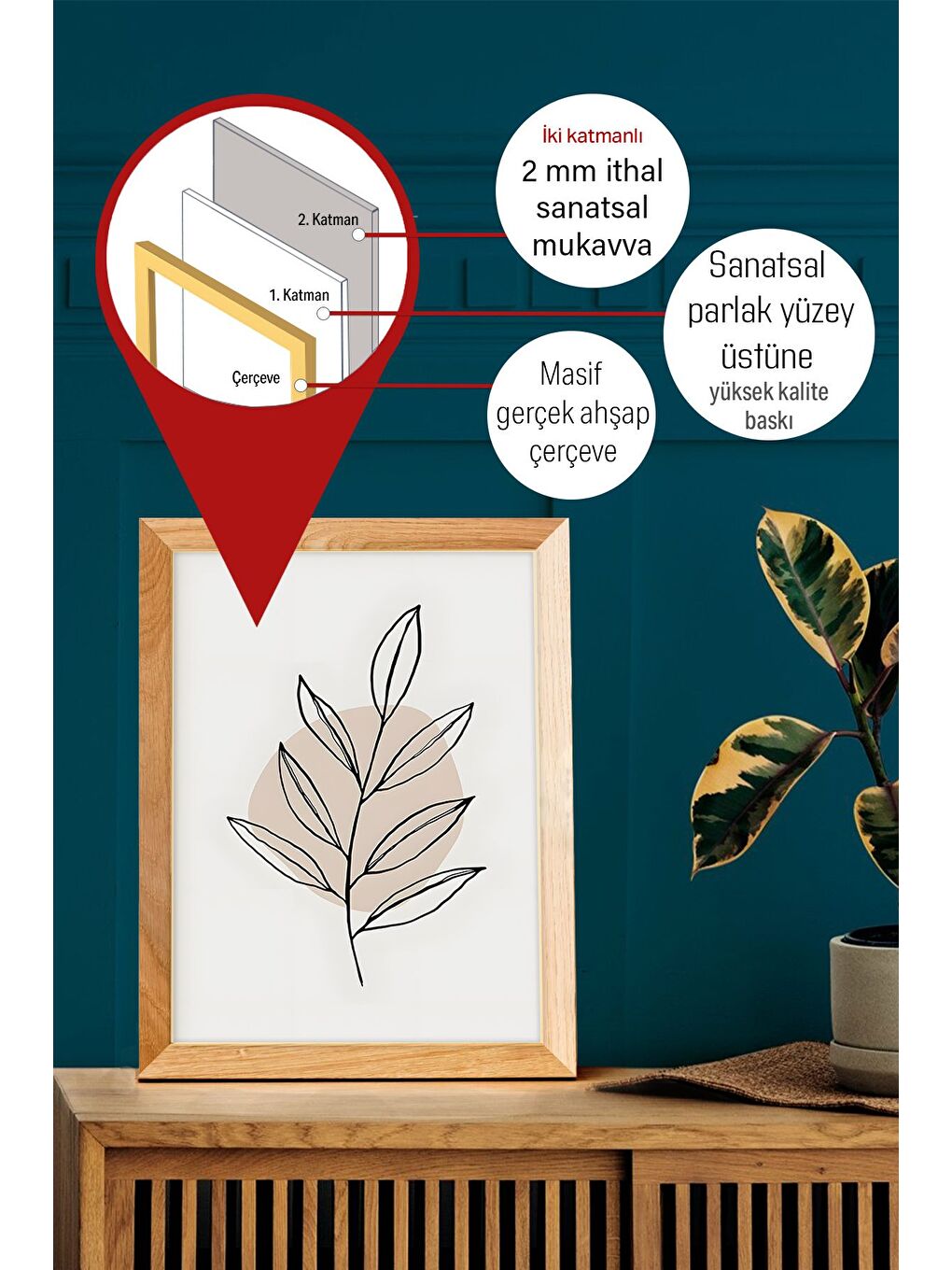 Beyaz Gerçek Ahşap Çerçeveli 3 Parça 3D Poster Tablo Seti 20x30 cm - Set 32-2