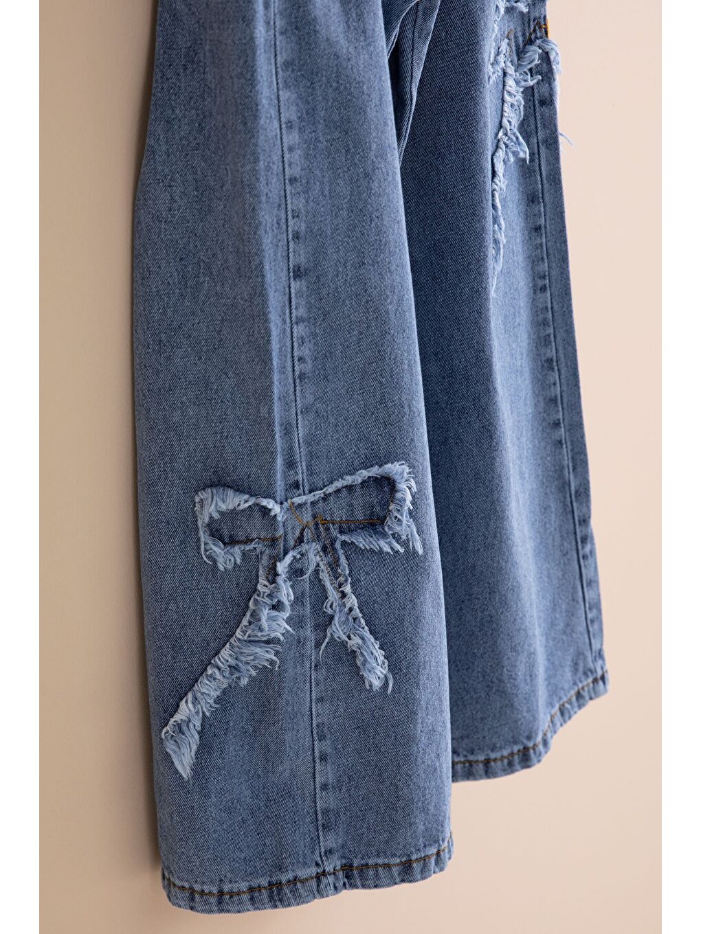 Mavi Fiyonk Detaylı Kız Çocuk 2li Takım 23415-2