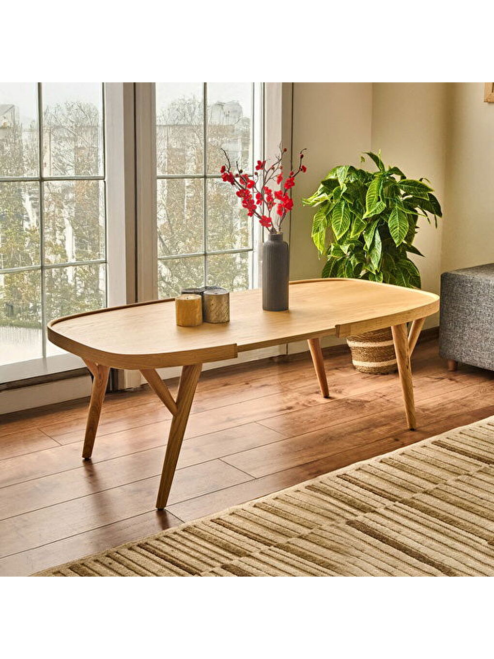 Kahverengi Ema Orta Sehpa - Meşe - 43x63x121 cm