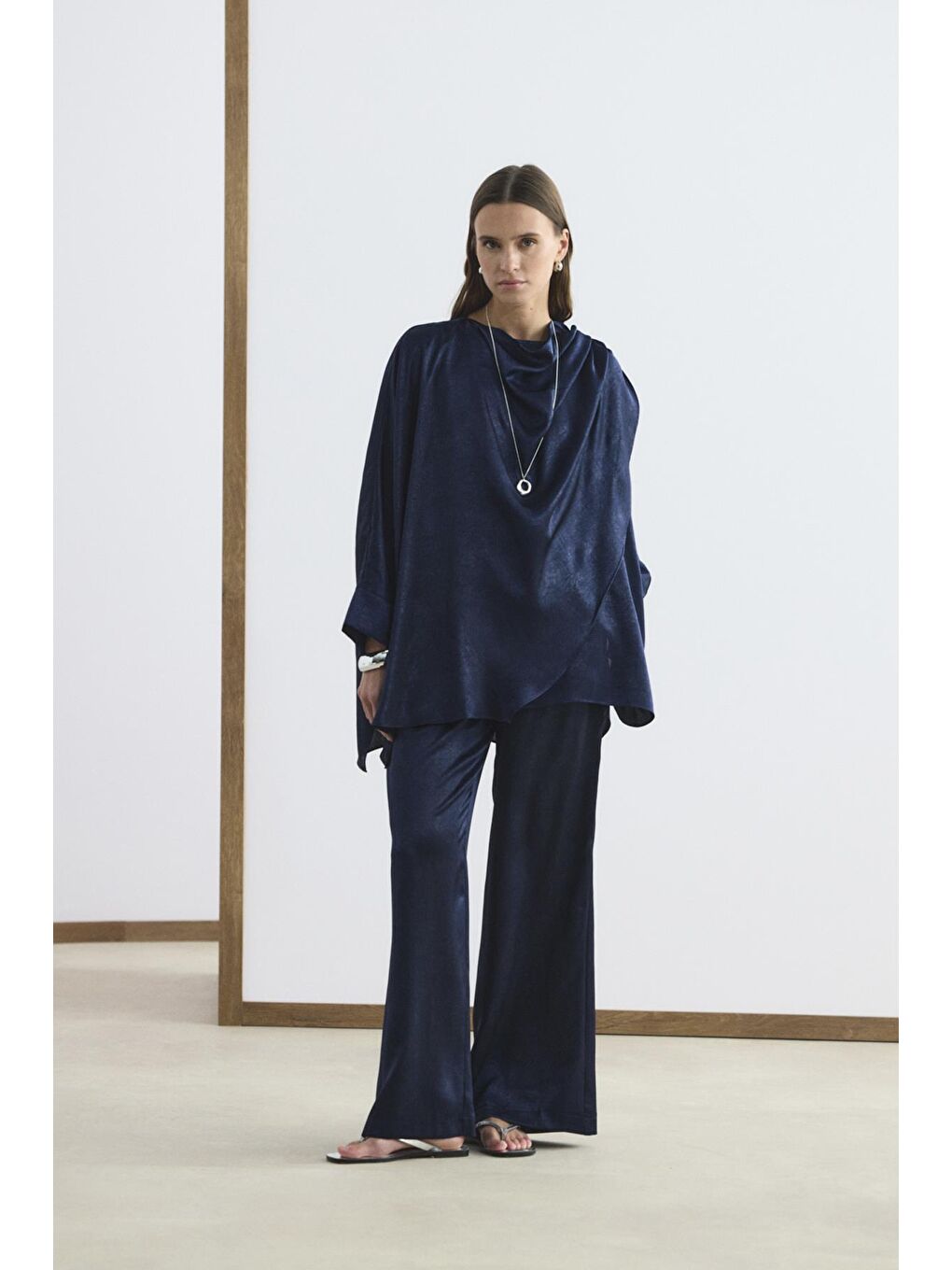 Şal Yaka Detaylı Pantolon Takım Lacivert-5