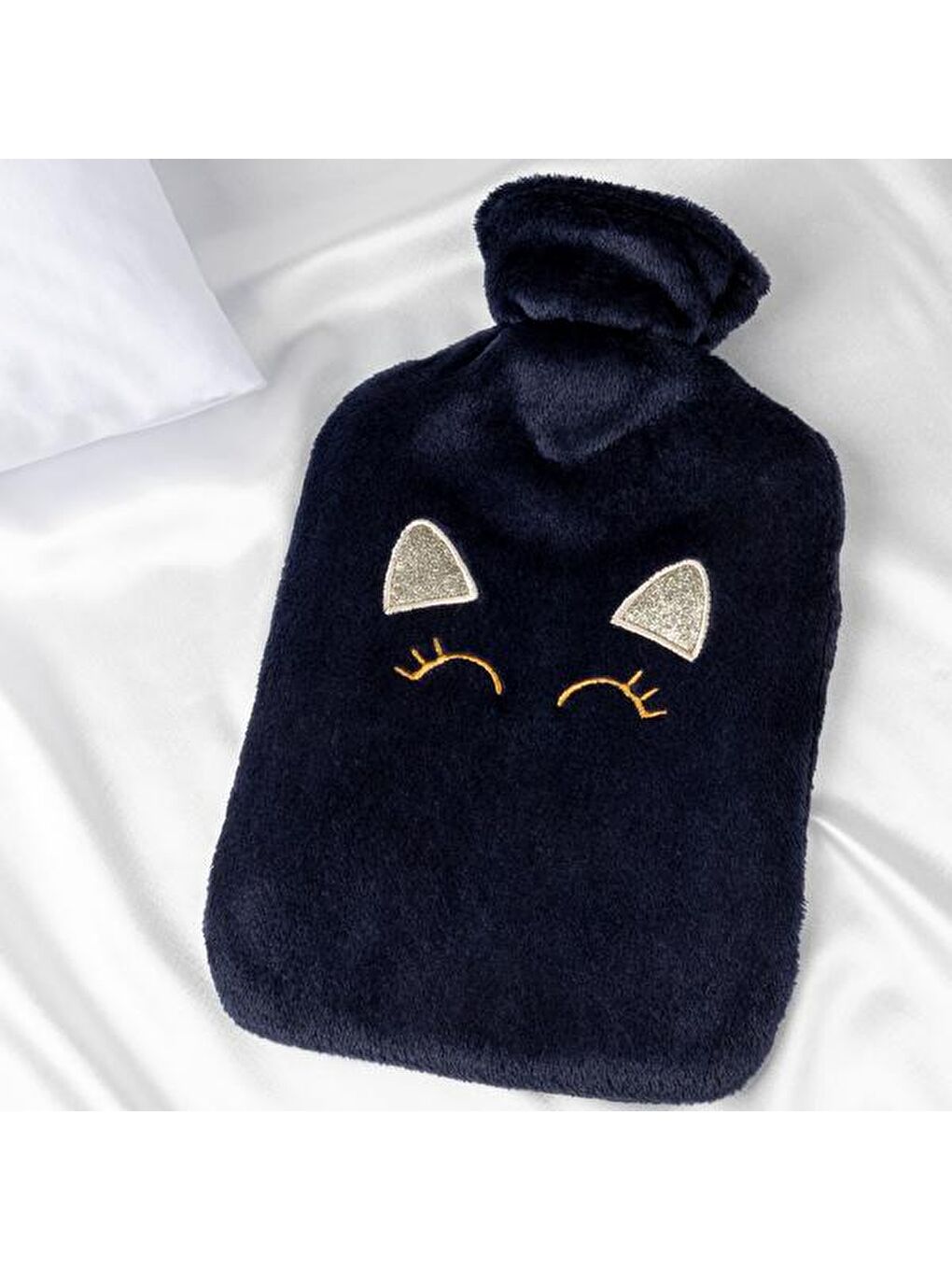 Ponponlu Sıcak Su Torbası - Lacivert