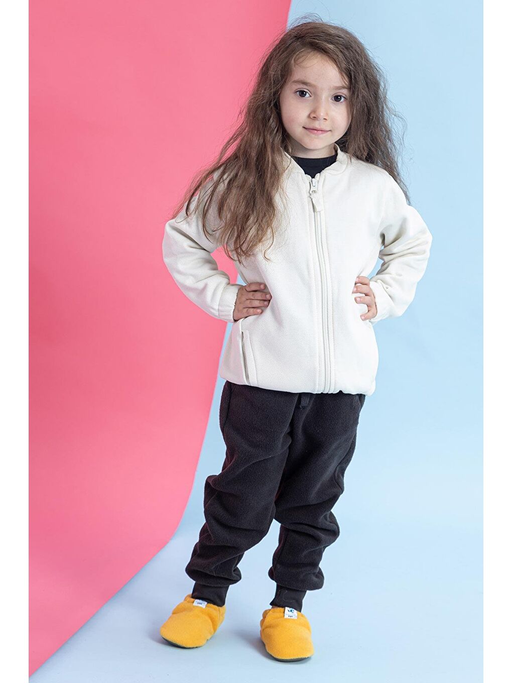 Polar Fleece Sarı Polar Barefoot Patik (Hediye Seti)-3