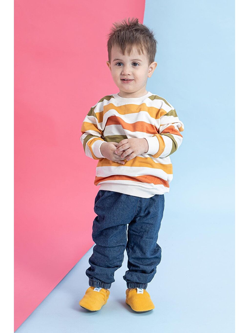 Polar Fleece Sarı Polar Barefoot Patik (Hediye Seti)-4