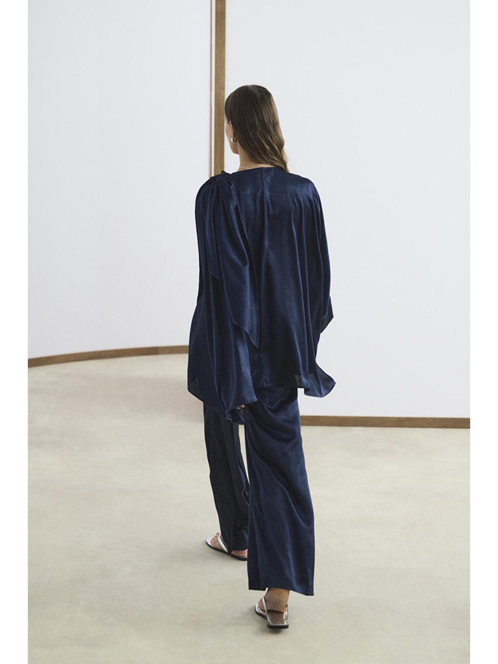 Şal Yaka Detaylı Pantolon Takım Lacivert-6