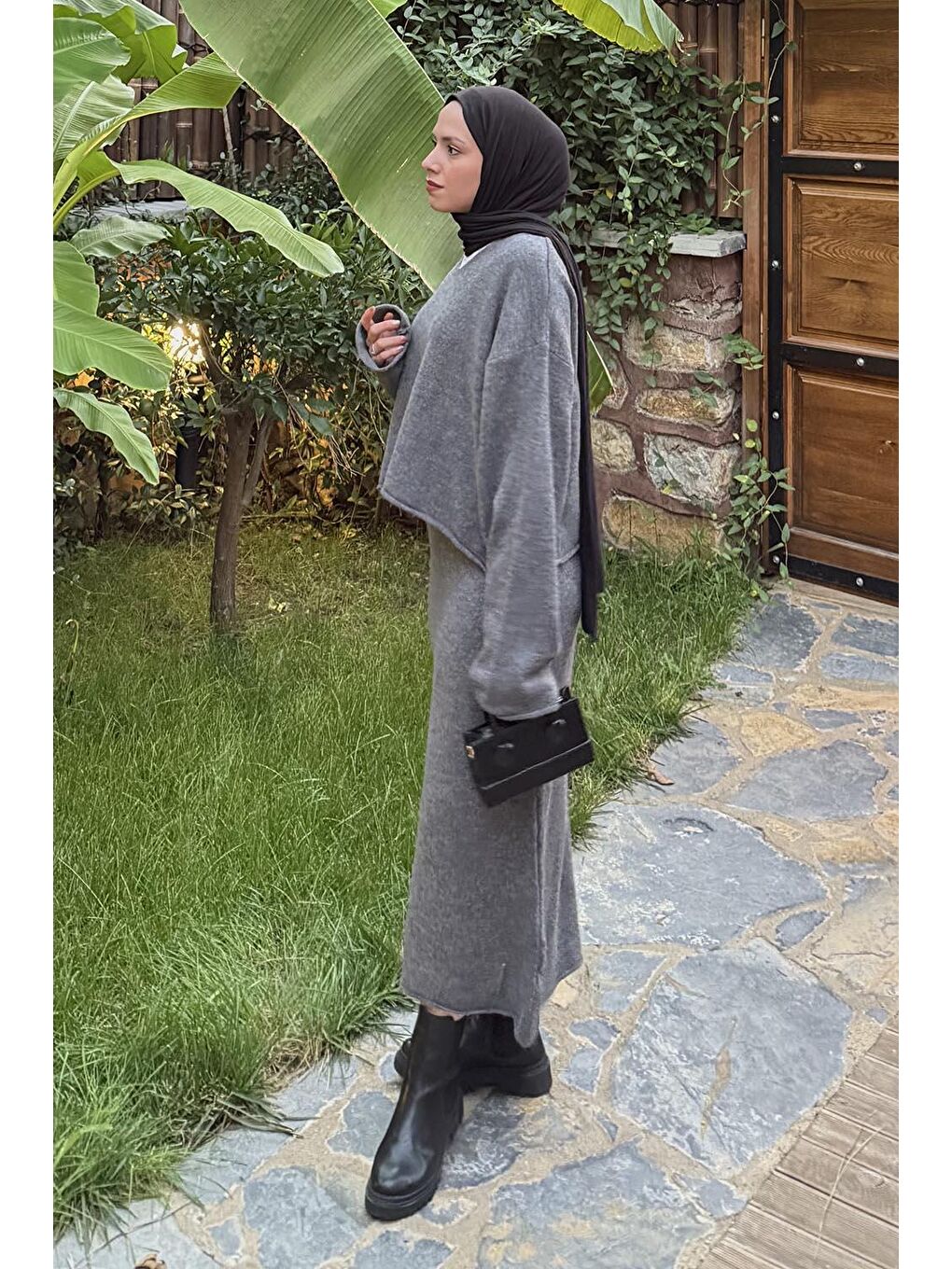 Etekli Triko Takım Antrasit-1