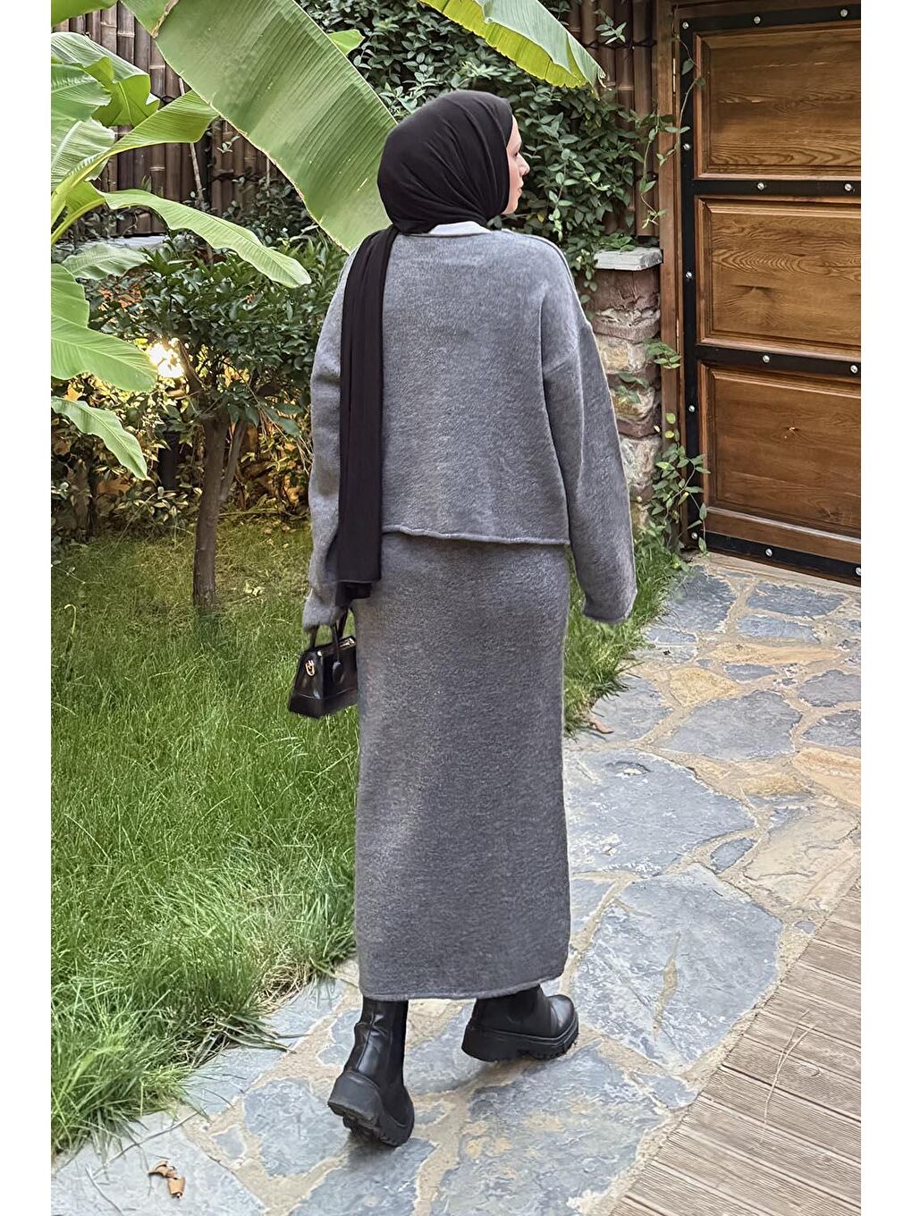 Etekli Triko Takım Antrasit-3