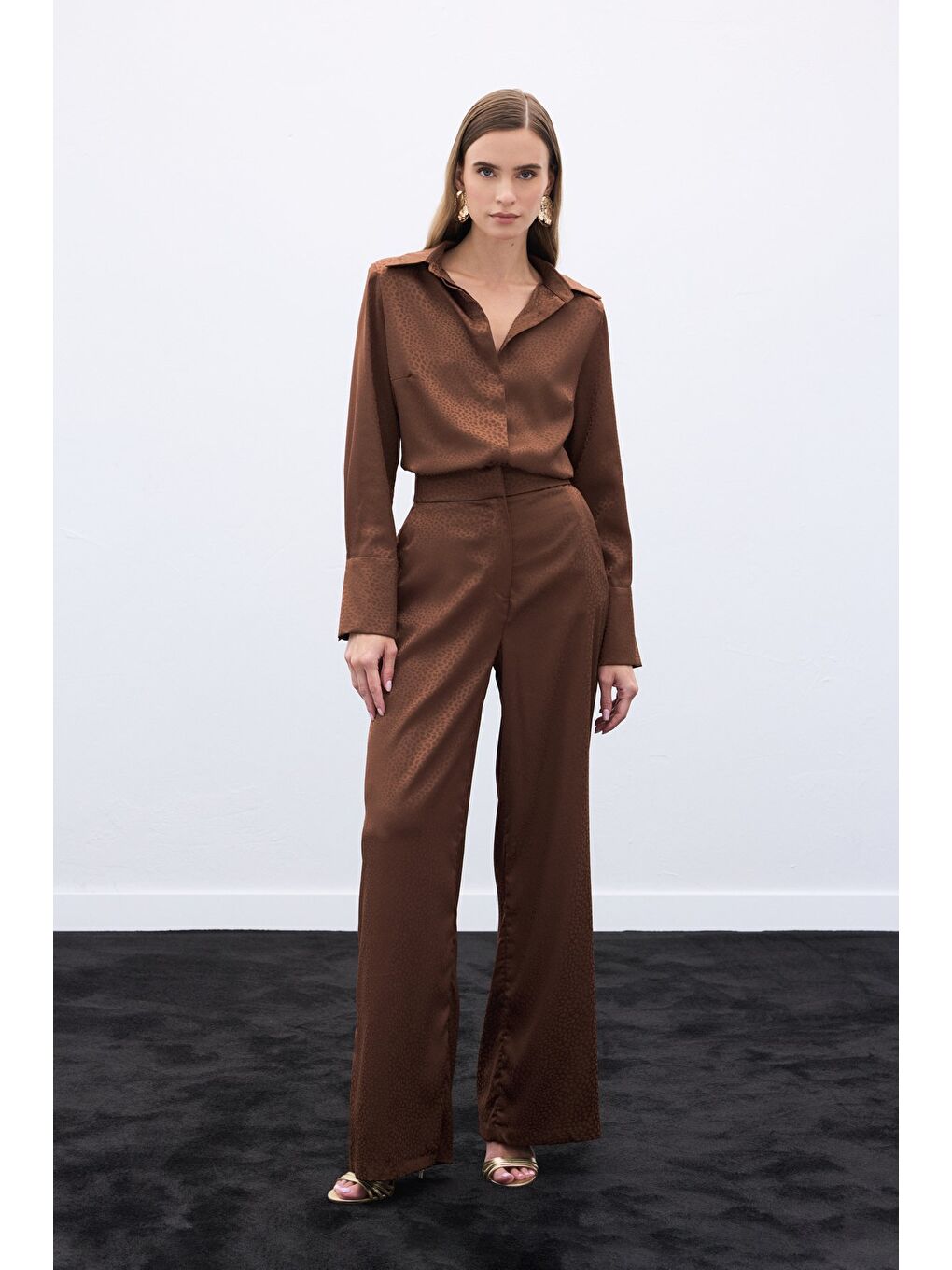 Kahverengi Jakarlı Pantolon - Kahve