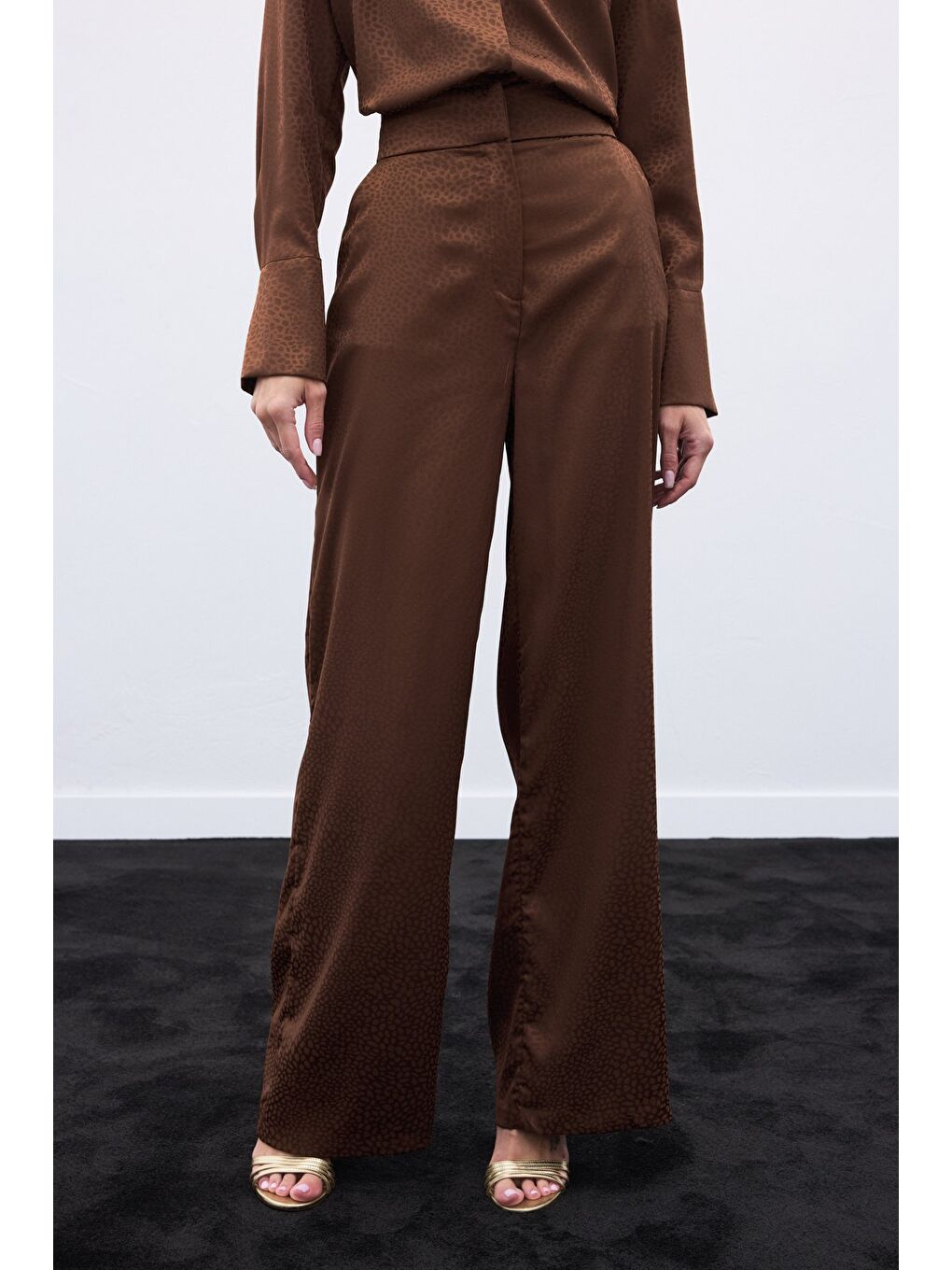 Kahverengi Jakarlı Pantolon - Kahve-2