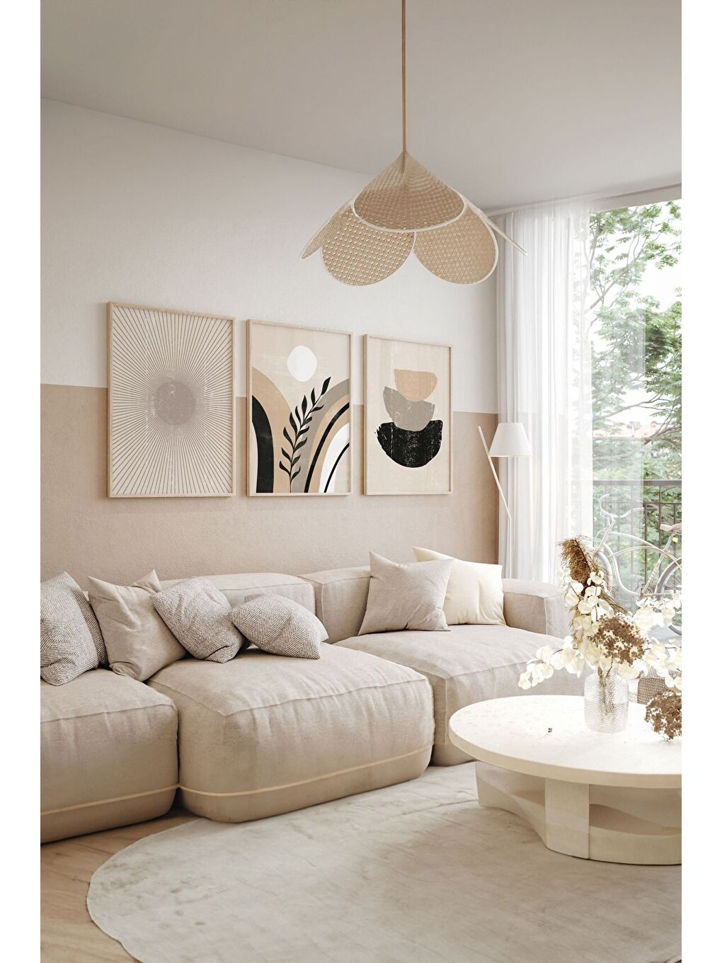 Beyaz 3 Parça Çerçeve Görünümlü Mdf Tablo Seti 20x30 cm - ARTSYCLLCT38-1