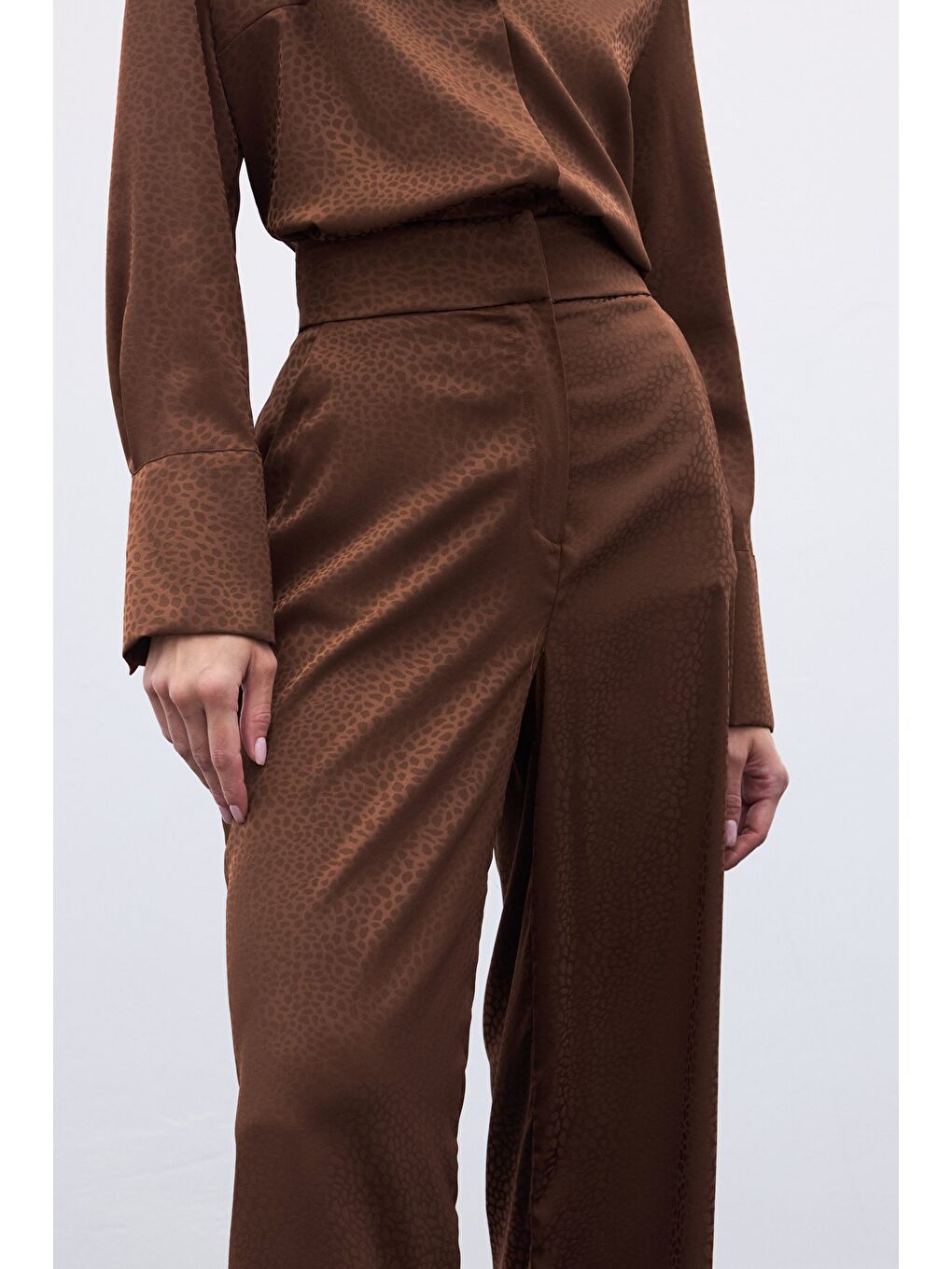 Kahverengi Jakarlı Pantolon - Kahve-3
