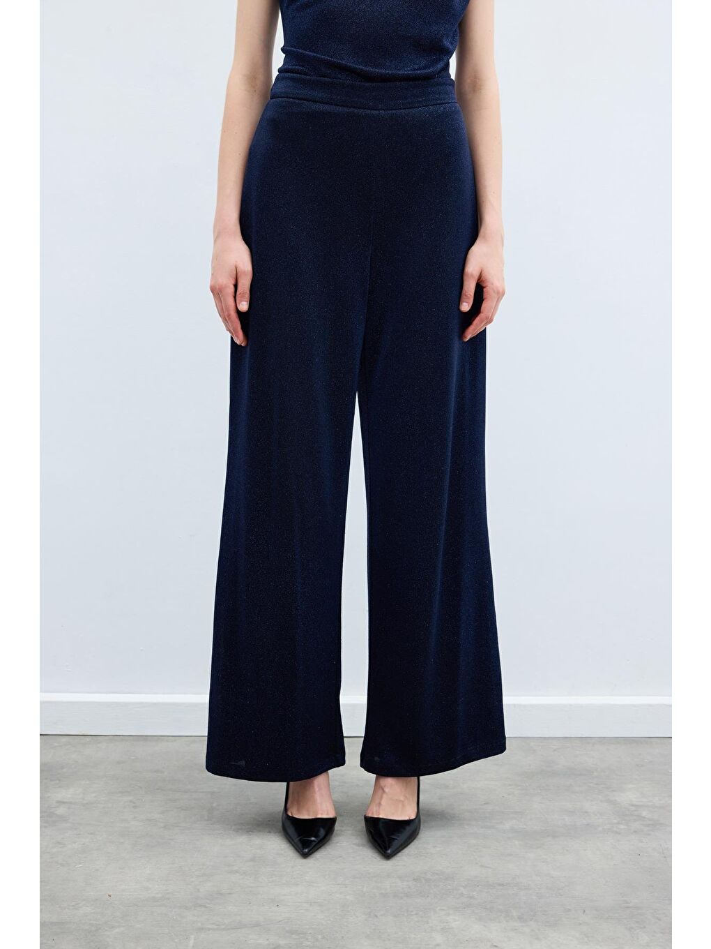 Simli Salaş Pantolon - Lacivert-4