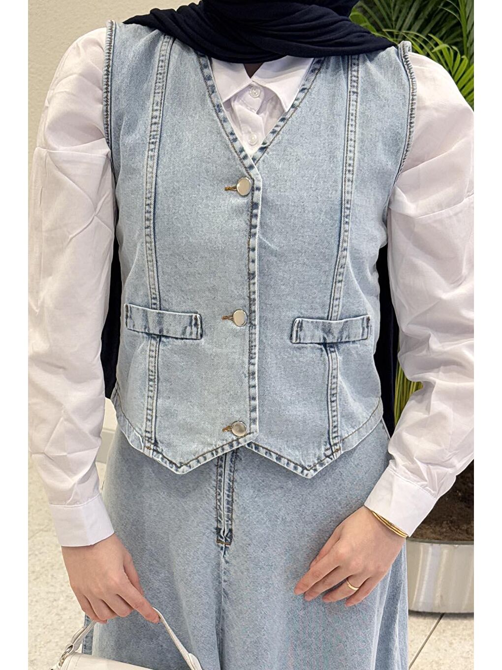 Kruvaz Kapama Jean Etekli Takım Mavi-3