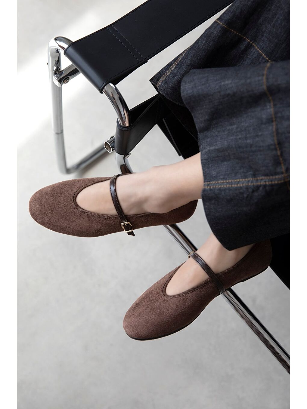 Kahverengi Ava Kadın Süet Babet Kahve