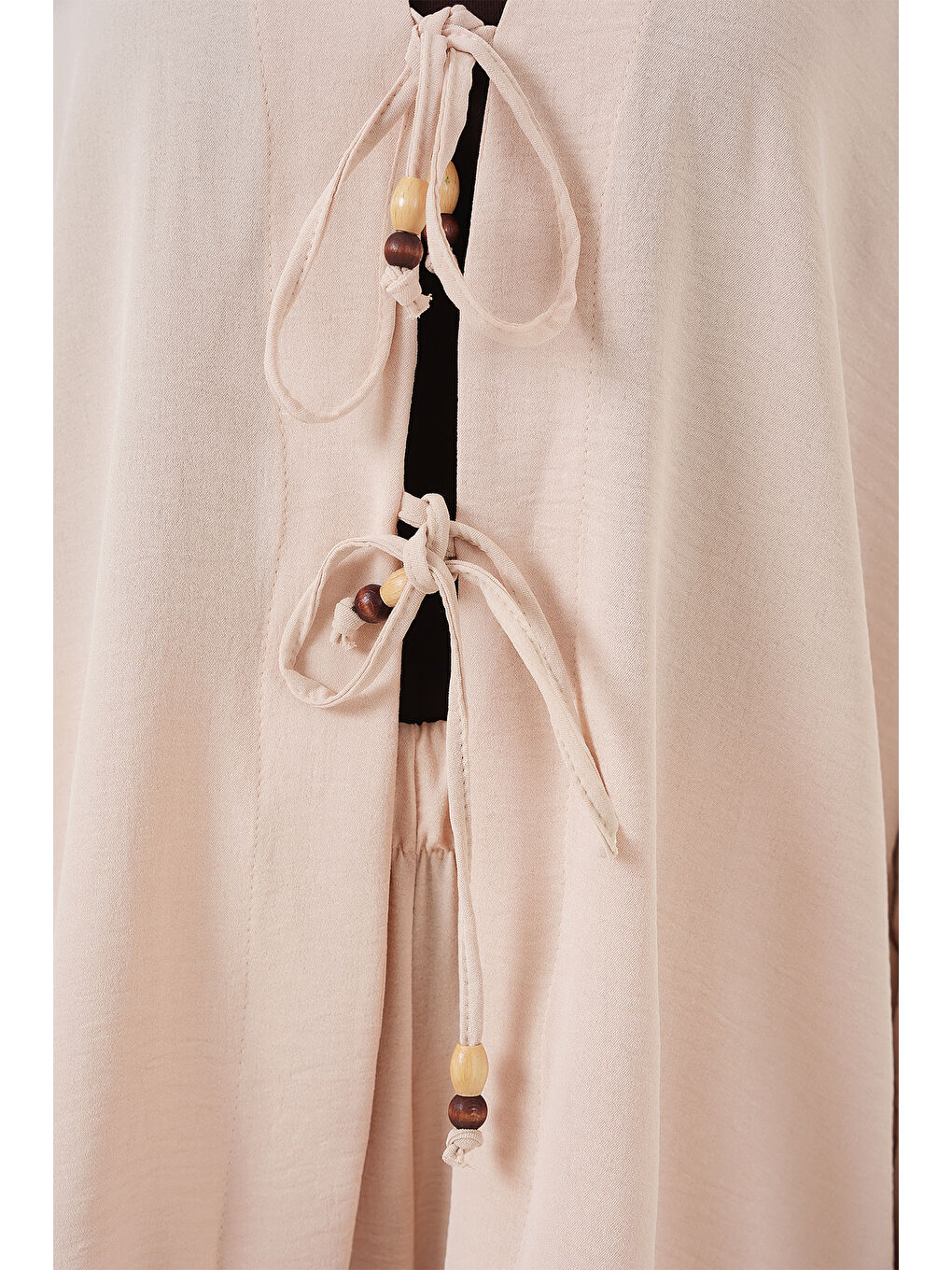 Ekru Kadın Ayrobin Kimono Pantolon İkili Takım 6739 - Krem-4