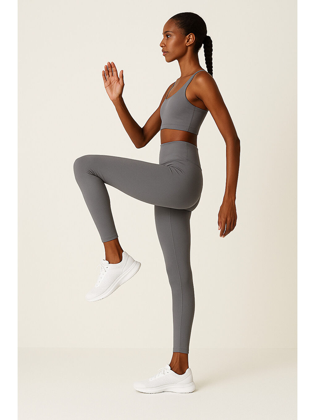 Mavi Kadın Yüksek Bel Toparlayıcı Tam Boy Spor Tayt-3