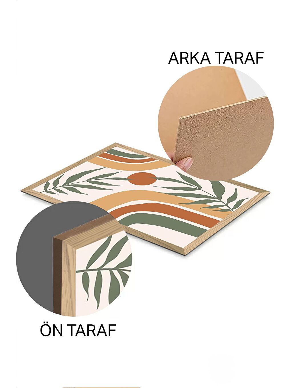 Beyaz 3 Parça Ahşap Çerçeve Görünümlü Mdf Tablo Seti 33x48 cm - ERSYCRVSZ3SET23-1