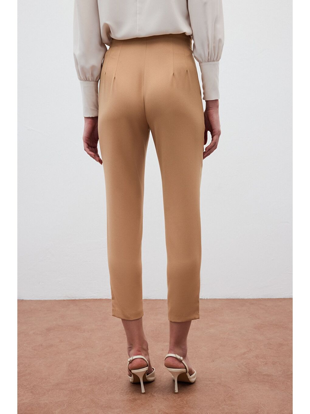 Kahverengi Yüksek Bel  Pantolon - Camel-6