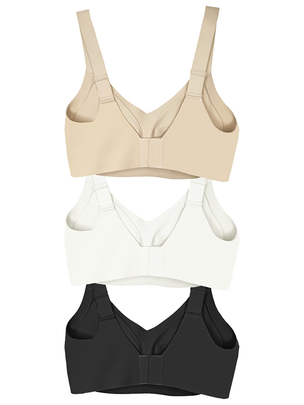 Karışık Seamless Bra - Curve | Lazer Kesim Dikişsiz Toparlayıcı Büyük Beden Kadın Sütyen 3'Lü Paket-2-1