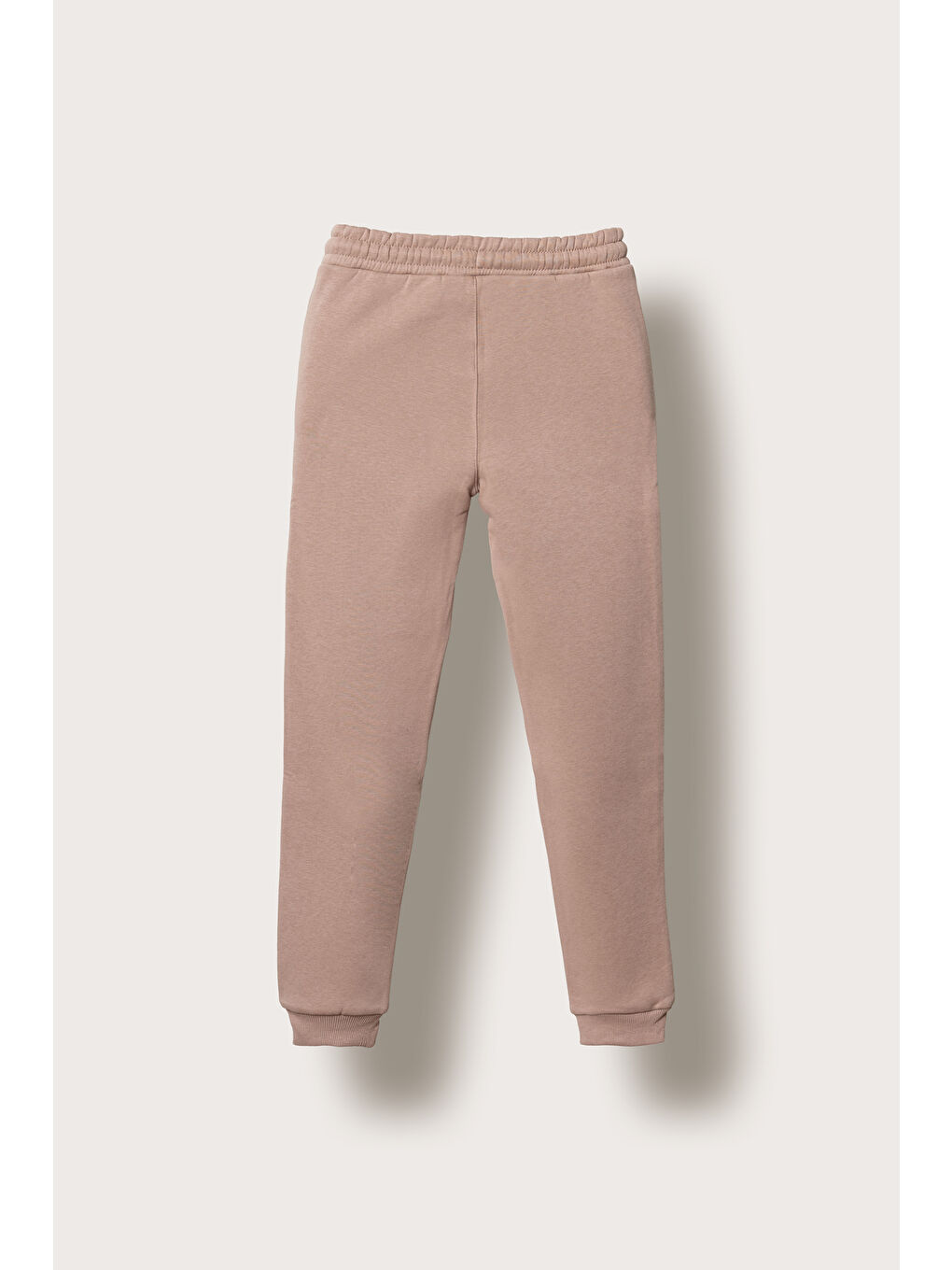 Bej 3 İp  Fermuarlı Basic Erkek  Çocuk Eşofman Altı-1