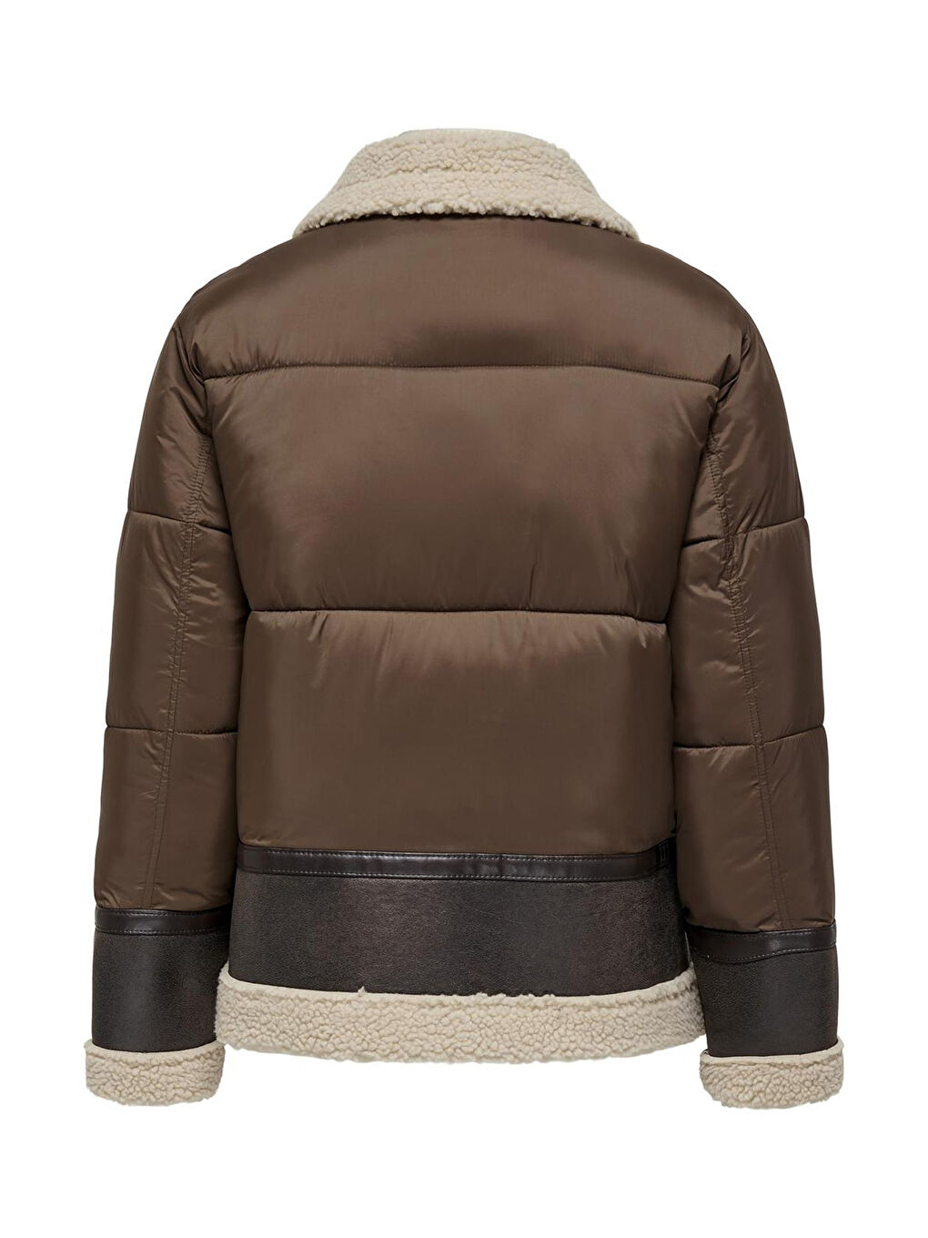 Kahverengi Onlmelinda Regular Fit Kemerli Gömlek Yaka Kadın Mont 15324139-6