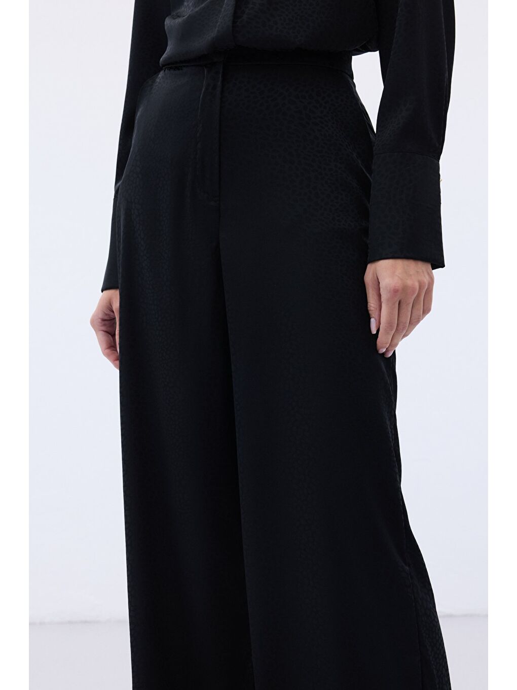 Jakarlı Pantolon - Siyah-5