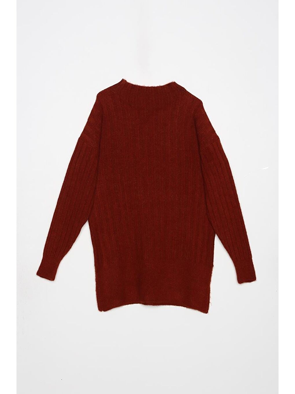 Kahverengi Açık Kahve-Fitil Örgülü Triko Tunik-4