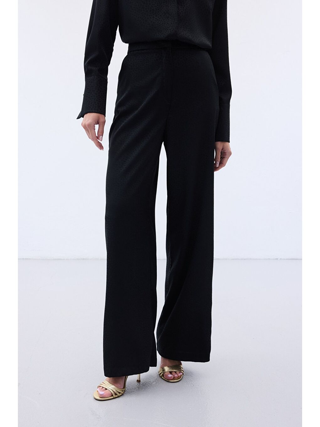 Jakarlı Pantolon - Siyah-6