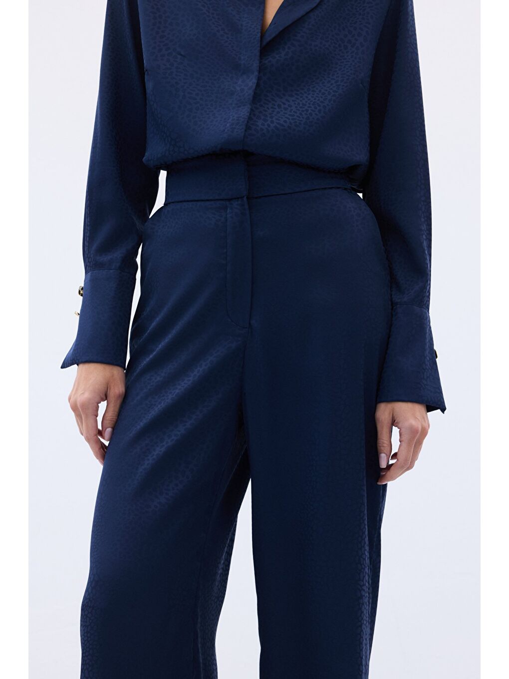 Jakarlı Pantolon - Lacivert-5