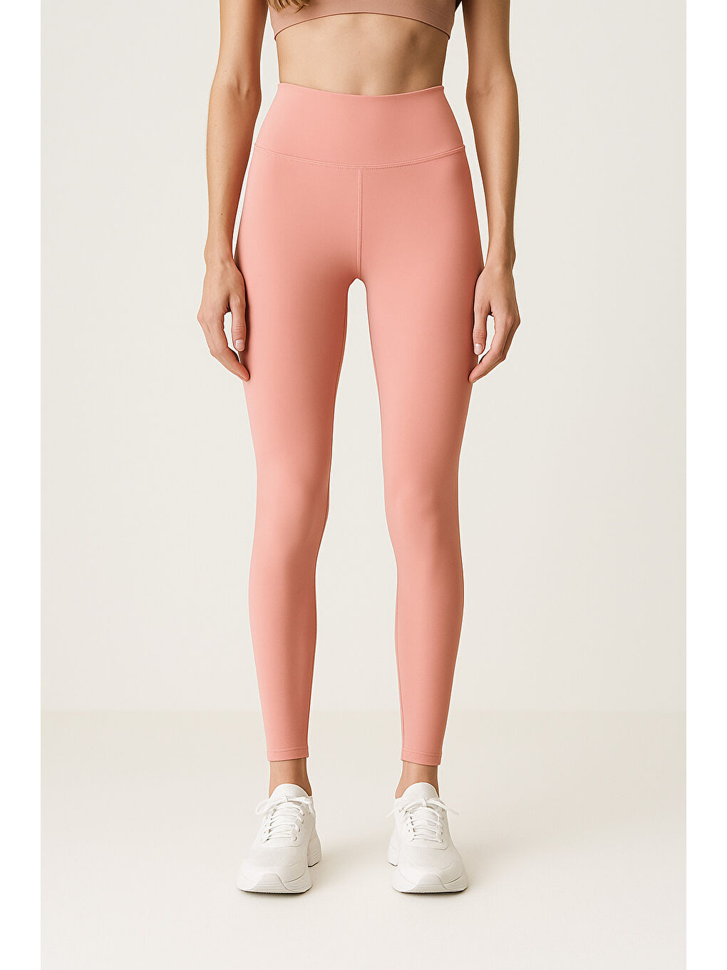 Turuncu Kadın Yüksek Bel Toparlayıcı Tam Boy Spor Tayt