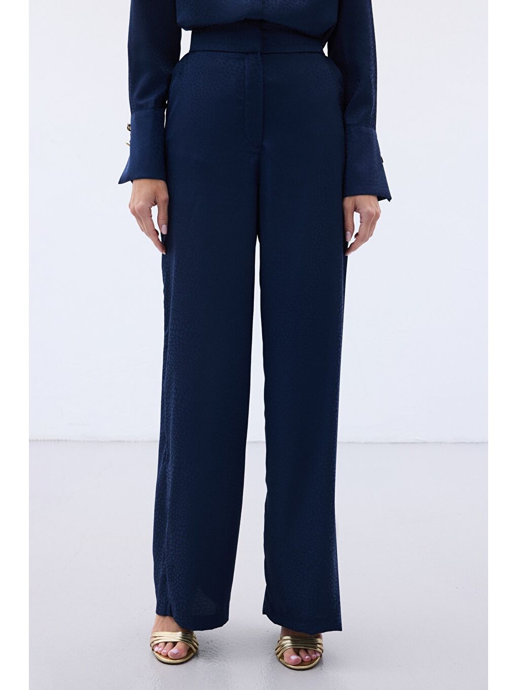 Jakarlı Pantolon - Lacivert-6