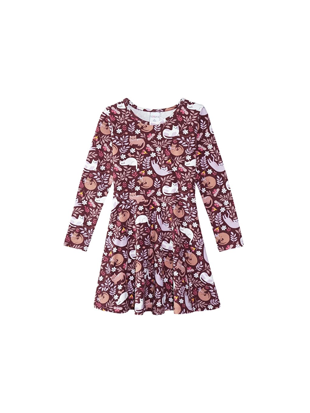 Karışık Kız Çocuk Lazy Desen Uzun Kol Elbise-1