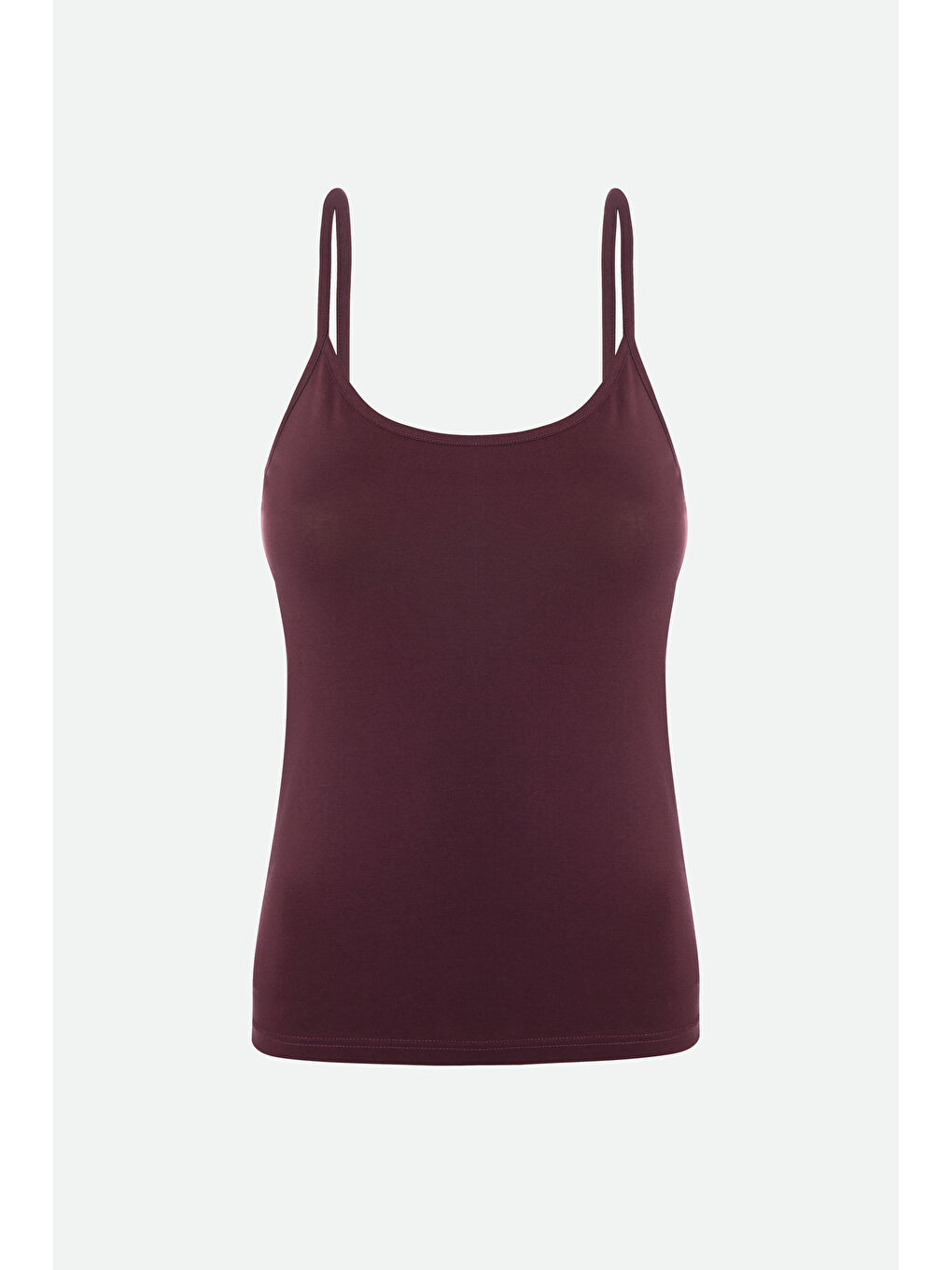 Bordo Kadın Pamuklu Askılı Şort Takımı-1