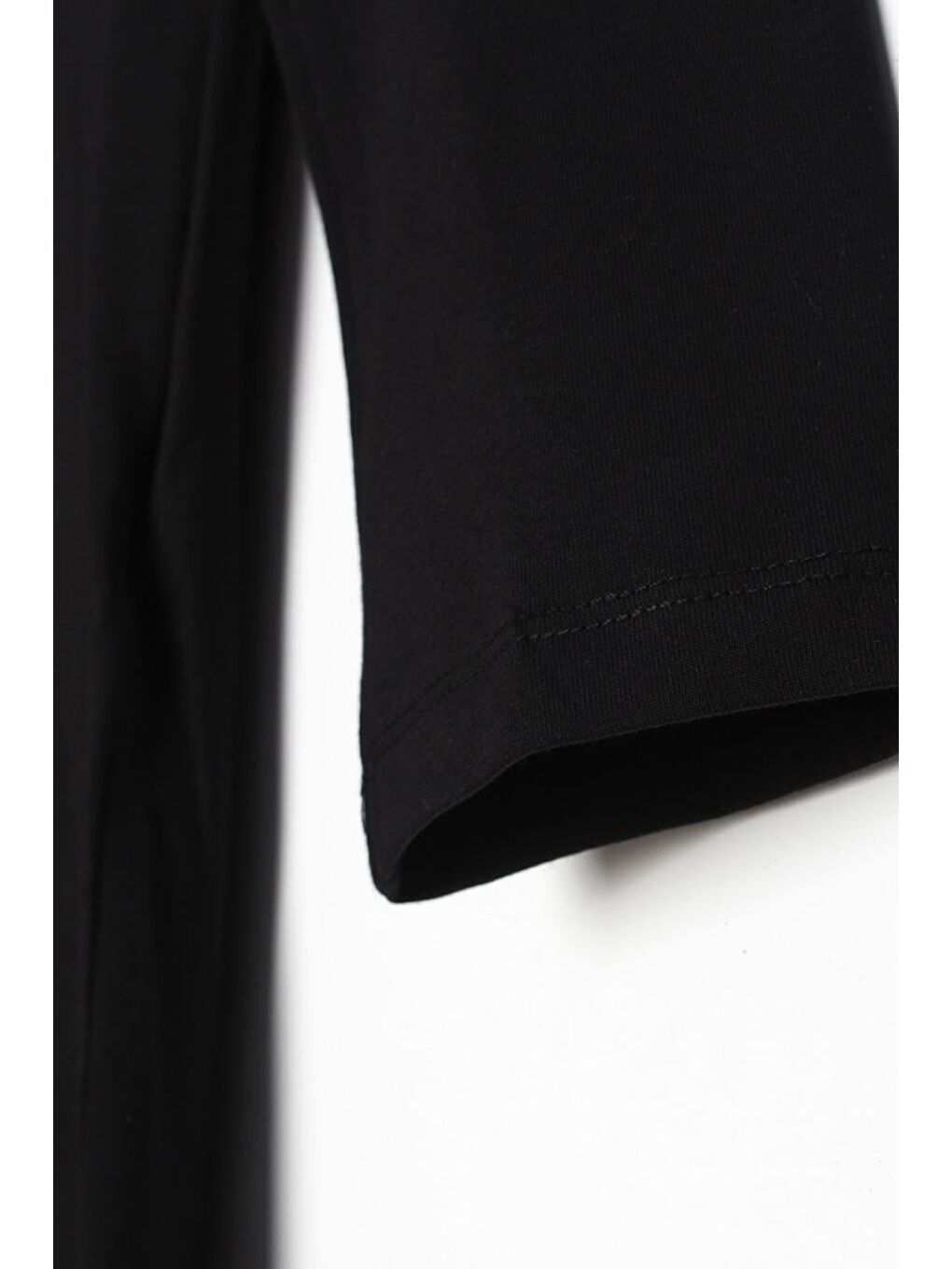 Siyah-Bisiklet Yaka Pamuklu Baskılı Tunik-4