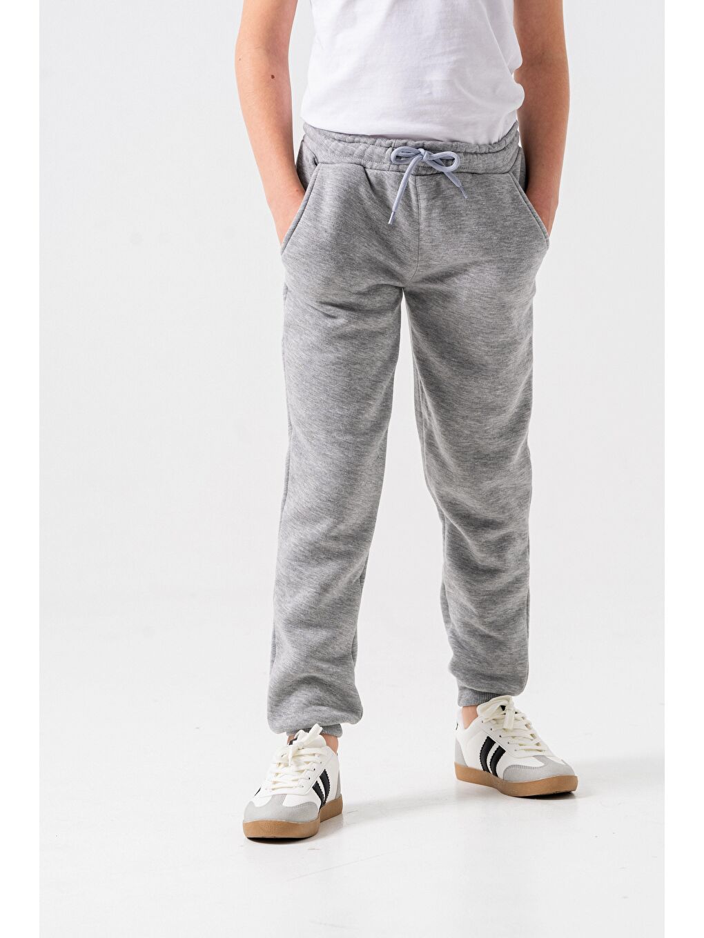 Gri 3 İp Basic Erkek Çocuk Eşofman Altı-1