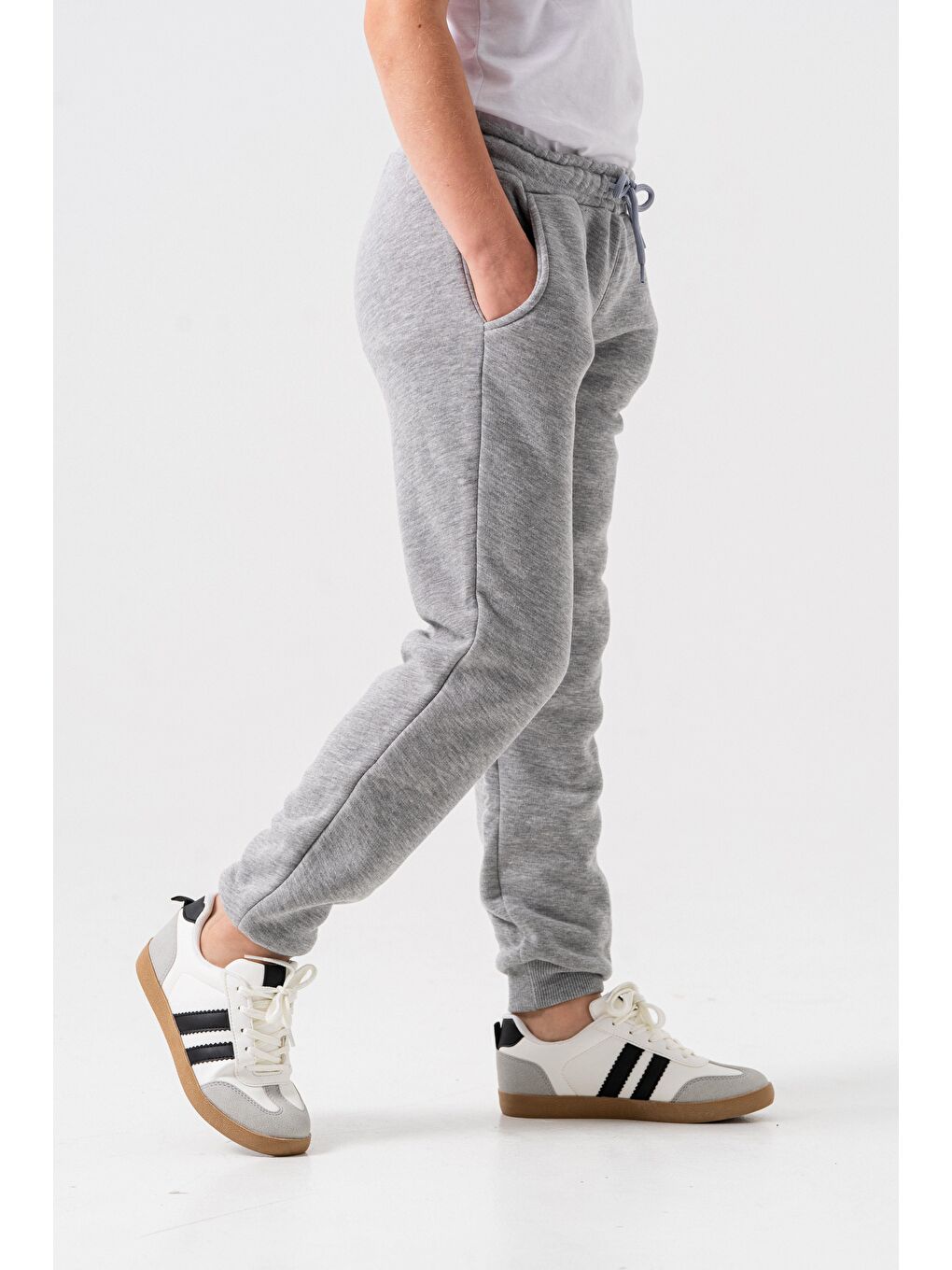 Gri 3 İp Basic Erkek Çocuk Eşofman Altı-2