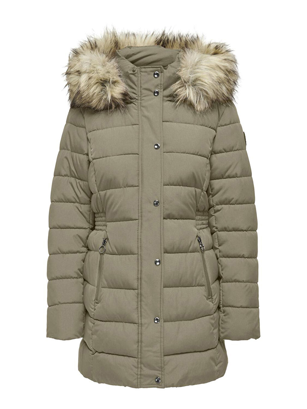 Kahverengi Onlnewluna Kapitoneli Regular Fit Kapüşonlu Şişme Kadın Mont 15304781