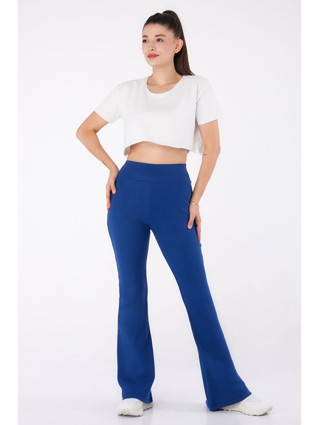 İspanyol Paça Spor Pantolon Lacivert - 26316