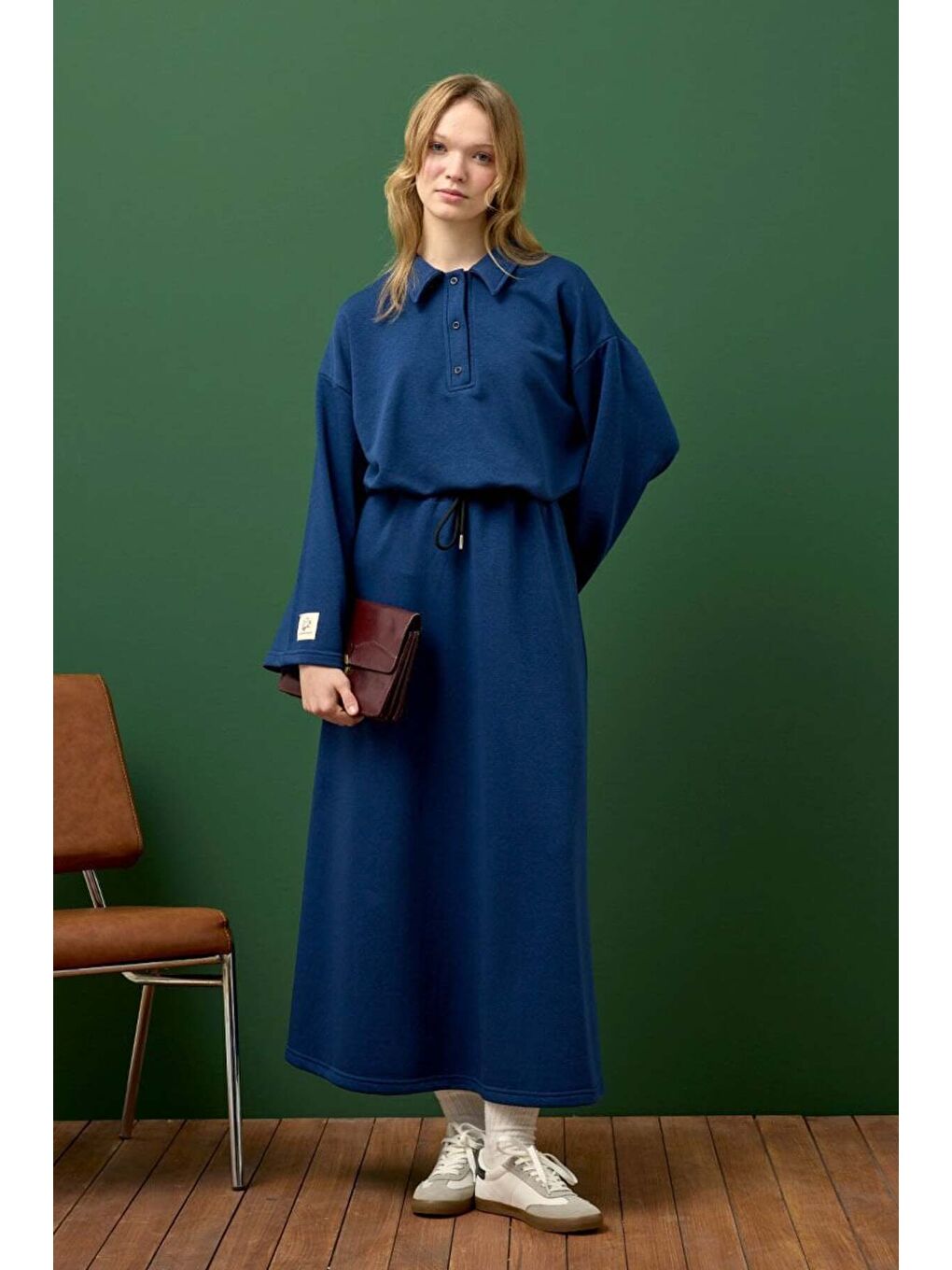 İndigo 3 İplik Yakalı Body & Etek Takım-2